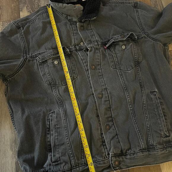 Vintage levi sherpa lined denim jacket | Sherpa |y2k Grunge - Picture 4 of 8